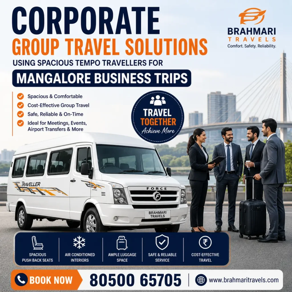 Corporate Group Travel Solutions Using Spacious Tempo Travellers for Mangalore Business Trips