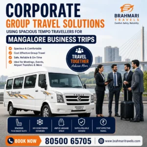Corporate Group Travel Solutions Using Spacious Tempo Travellers for Mangalore Business Trips